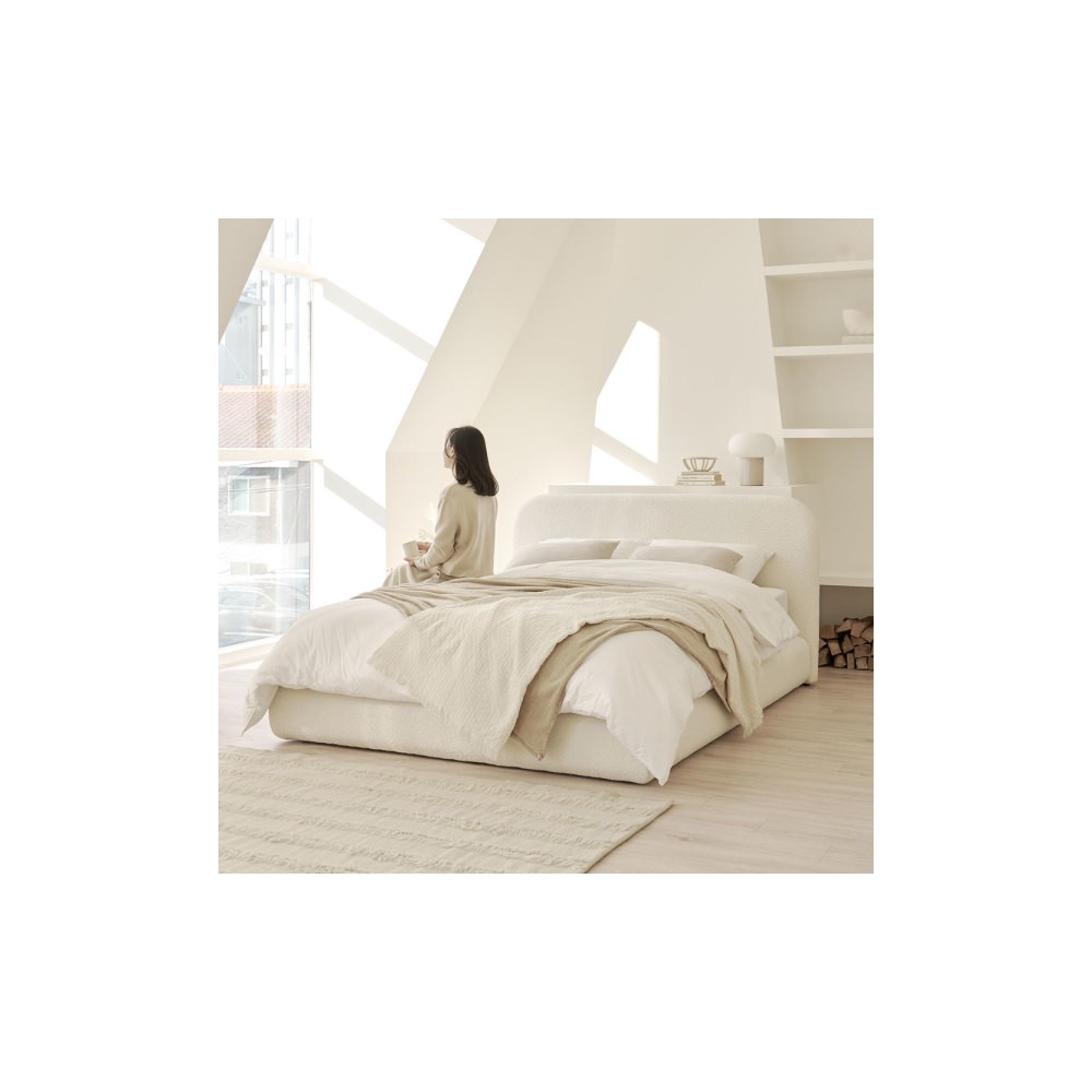 포스트모던 구겐하임 이지클린 / 부클레 호텔식 패브릭침대 SS/Q (매트리스 선택)