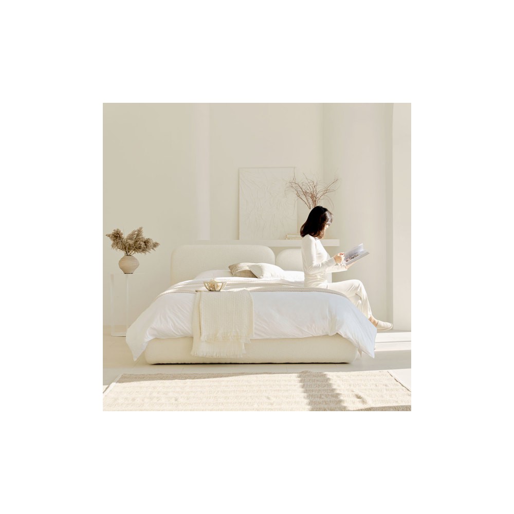 포스트모던 구겐하임 이지클린 / 부클레 호텔식 패브릭침대 SS/Q (매트리스 선택)