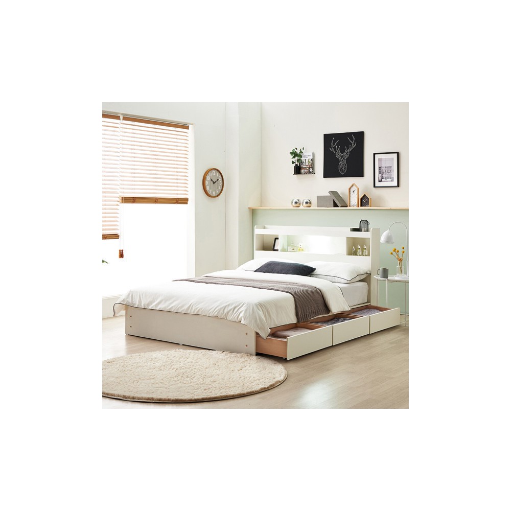 팬타 LED 수납 침대 베스트 침대 모음전 / 편백원목 슈퍼싱글 퀸 매트리스 서랍 침대 사은행사