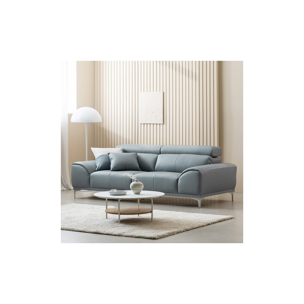 (10%쿠폰) 비비드 천연 통가죽 소파 3/4인