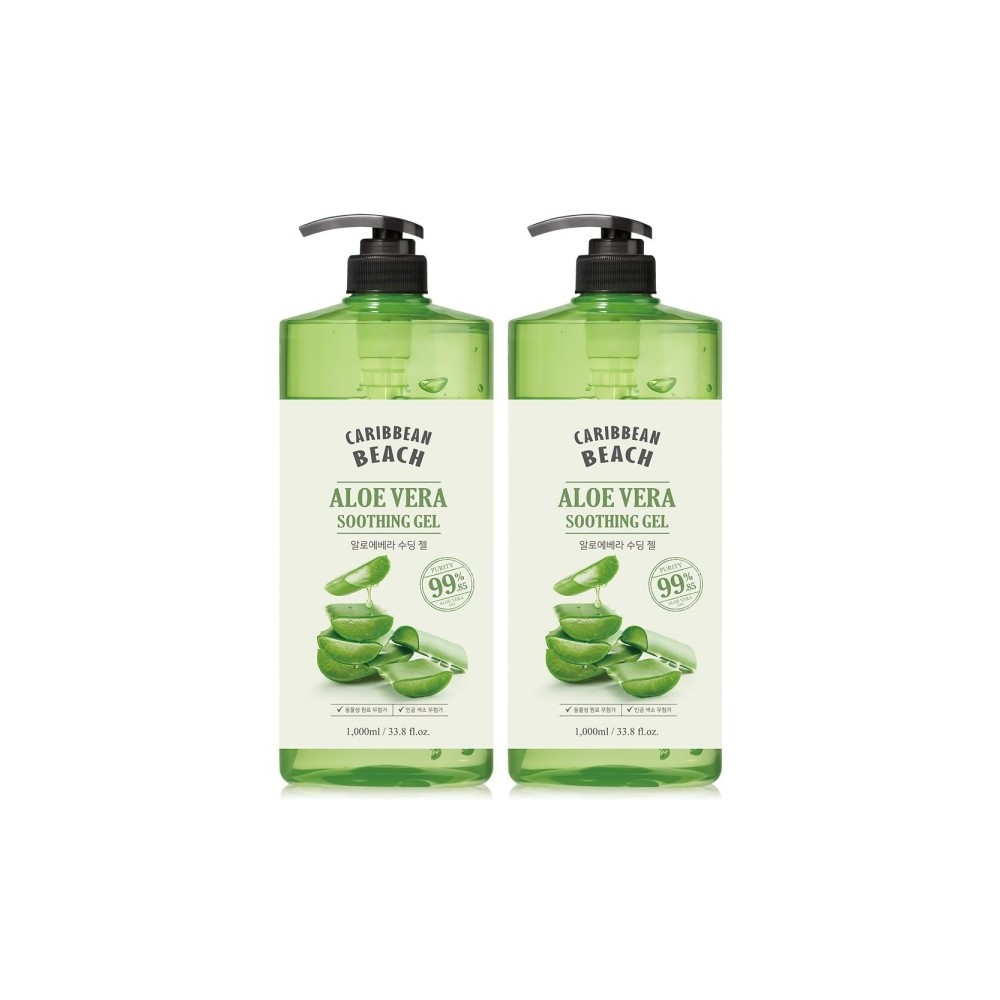 캐리비안비치 대용량 알로에 수딩젤 1000ml 2개 / 수분크림