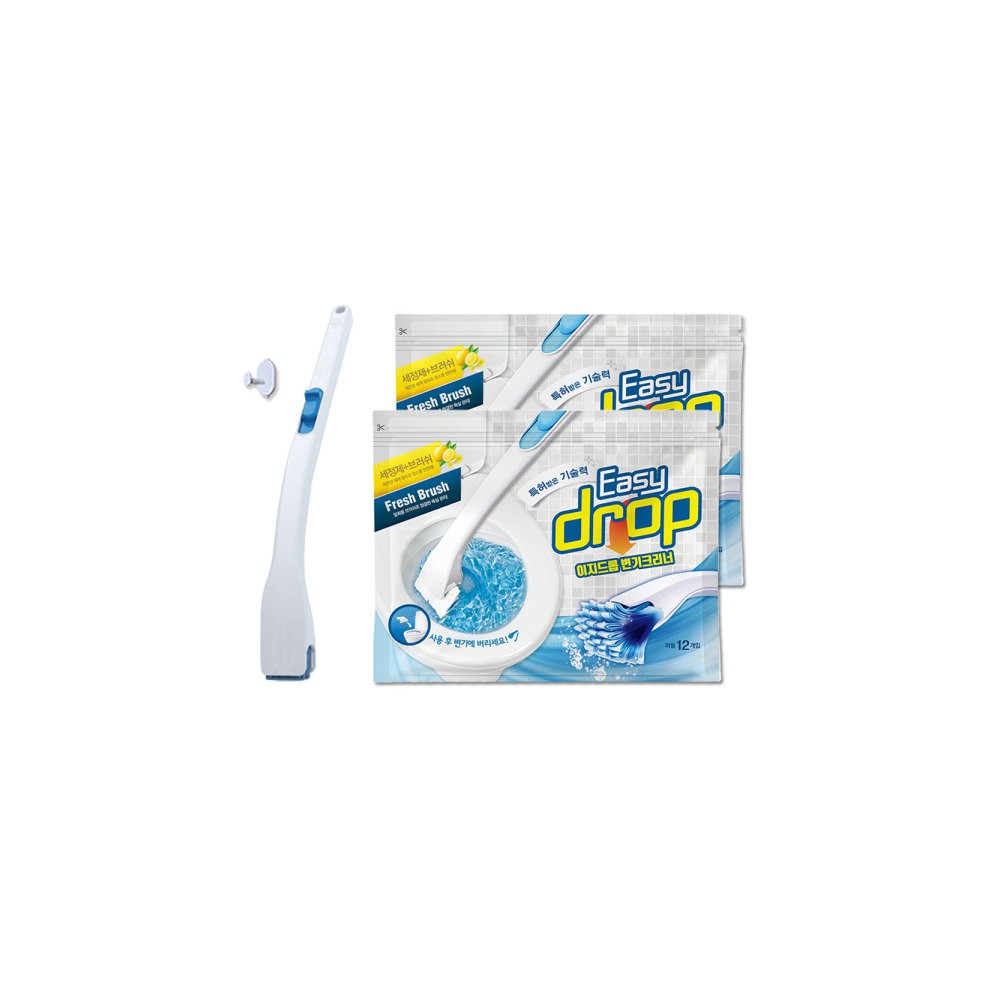 이지드롭 변기크리너 세트/물에녹는 일회용변기솔