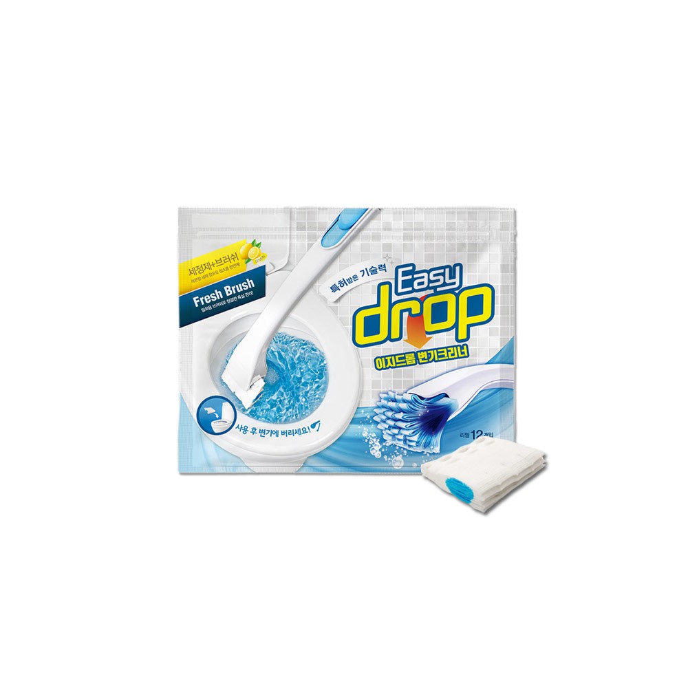 이지드롭 변기크리너 세트/물에녹는 일회용변기솔