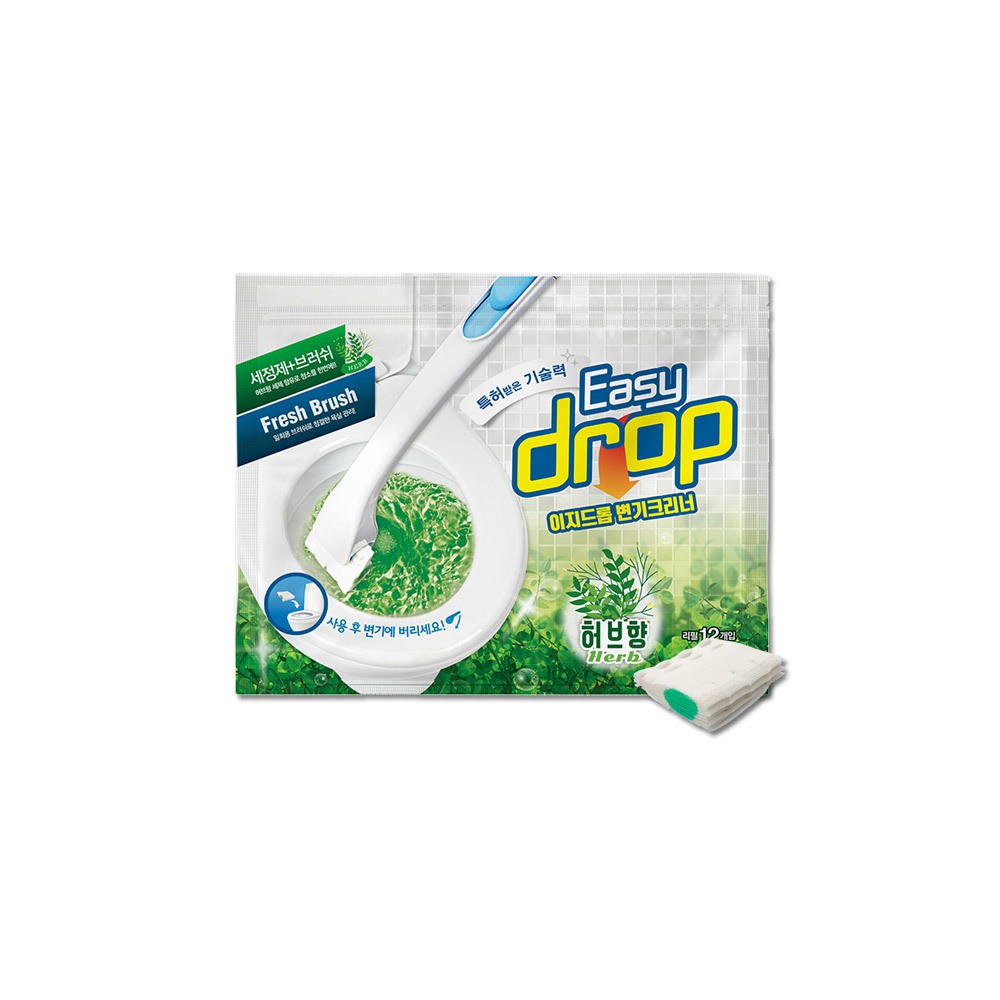 이지드롭 변기크리너 세트/물에녹는 일회용변기솔