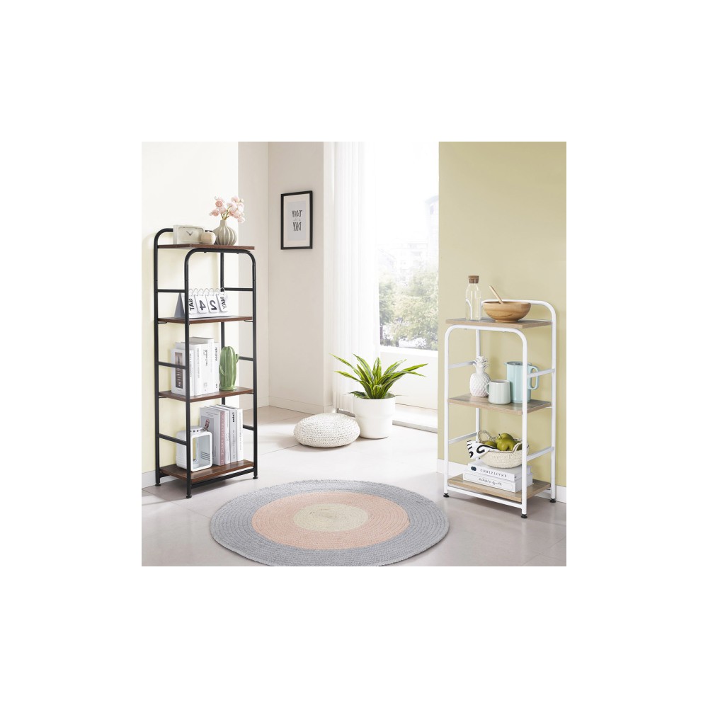 로쿠스 4단 수납선반 철제선반 다용도 거실선반