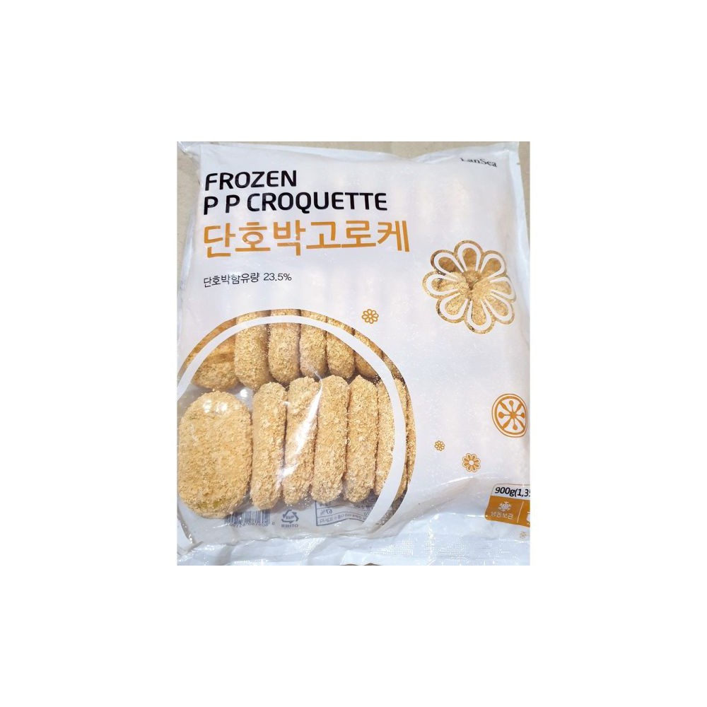랜시푸드 단호박고로케(30g x30개 900g)/고르케/냉동고로케/간식고로케/간편조리고로케/간편조리크로켓/고