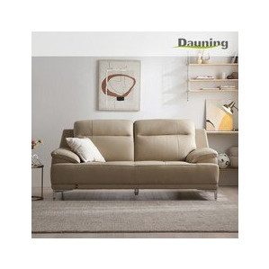 다우닝 디바인 3인 전체 천연가죽 소파 (색상:그레이)